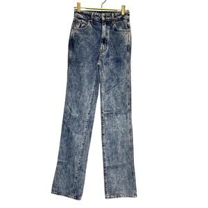 Khaite – Danielle High-Rise Straight Jeans – Blue (Acid-Wash Finish) – Size 24